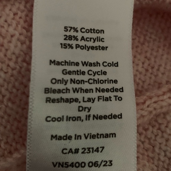 Talbots Soft Pink Sweater, Hoodie Style Crew Neck Size Large - Picture 6 of 6